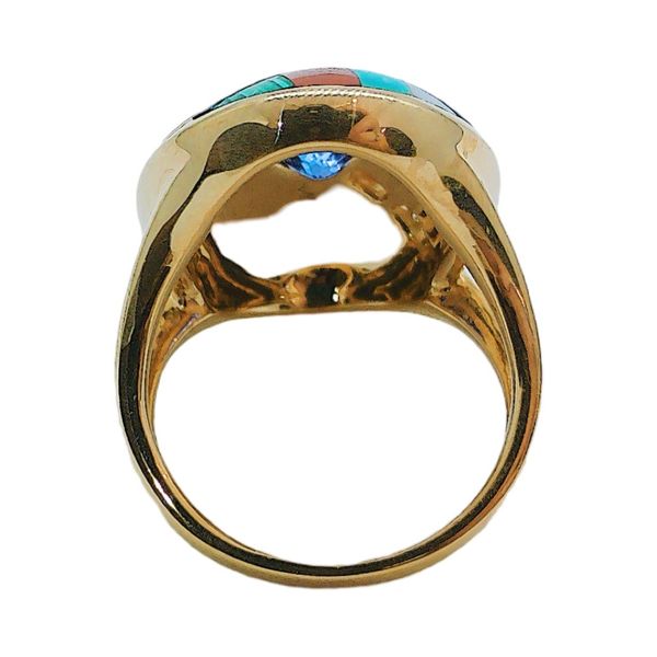 14k Yellow Gold Asch Grossbard Mosaic Ring with 0.55ct Tanzanite & 0.10ctw Diamonds Image 4 Joint Venture Jewelry Cary, NC