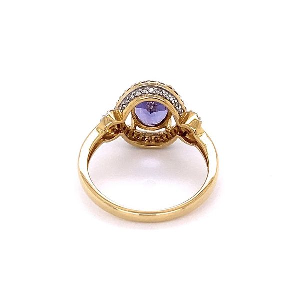 18K Yellow Gold 1.20 CT Oval Tanzanite & Diamond Estate Ring Image 3 Joint Venture Jewelry Cary, NC