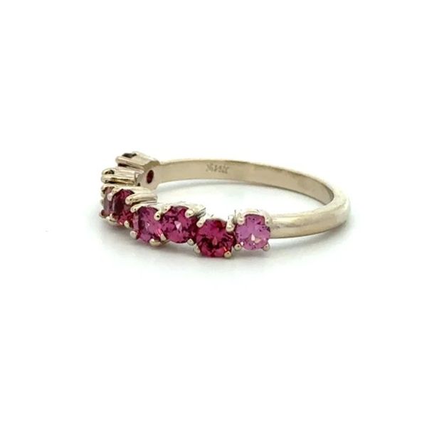 14K White Gold Estate Rubellite Tourmaline Band Ring .65 TCW Image 2 Joint Venture Jewelry Cary, NC