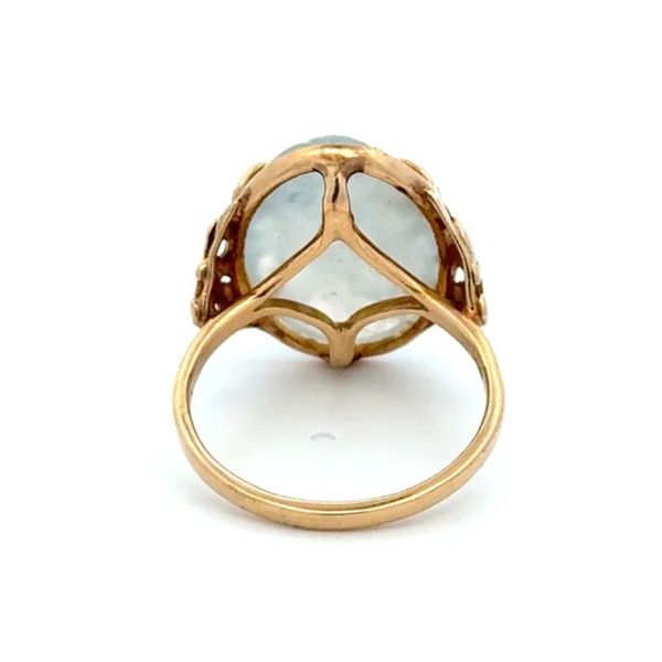 14K Yellow Gold Carved White Jade Estate Ring Image 3 Joint Venture Jewelry Cary, NC