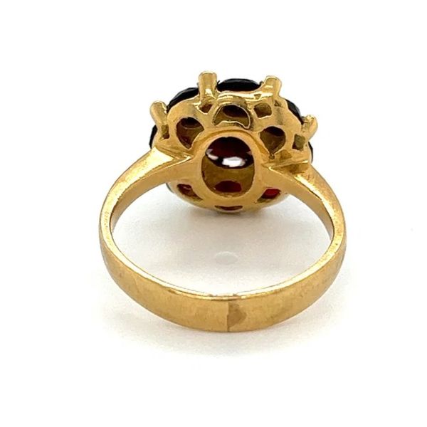 18K Yellow Gold Bohemian Garnet Halo Ring 3.00TCW Estate Image 3 Joint Venture Jewelry Cary, NC