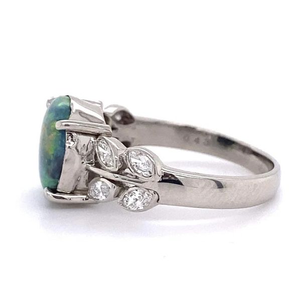 Platinum Black Opal & Diamond Ring 2.29ct Opal Estate Image 3 Joint Venture Jewelry Cary, NC