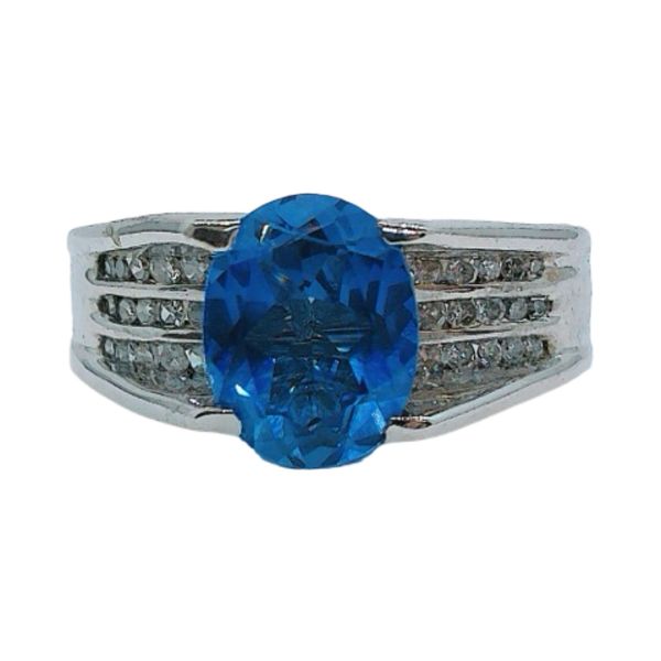 10K White Gold 2.00CT Oval Tanzanite & Diamond Estate Ring Joint Venture Jewelry Cary, NC