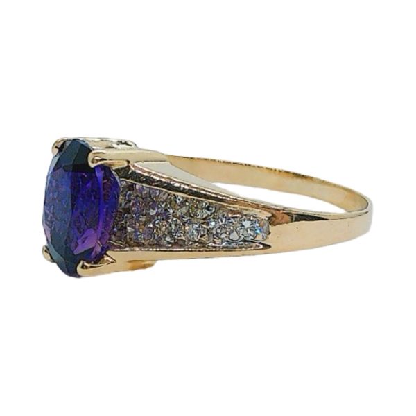 14K White Gold 2.00CT Oval Amethyst & Diamond Estate Ring Image 2 Joint Venture Jewelry Cary, NC