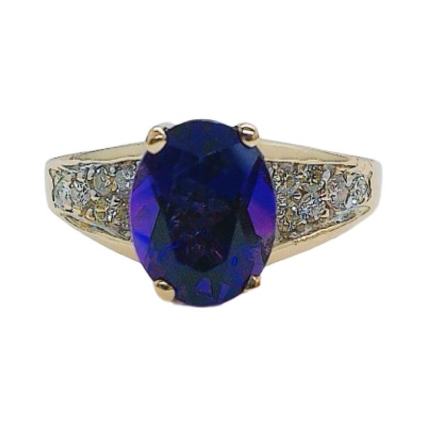 14K White Gold 2.00CT Oval Amethyst & Diamond Estate Ring Joint Venture Jewelry Cary, NC