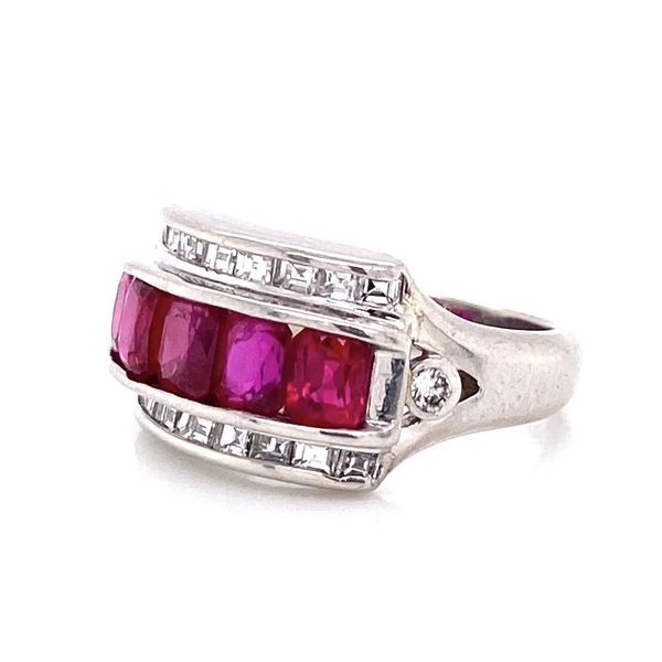 Platinum 2.07 CTW Ruby & 0.65 CTW Diamond Estate Ring Image 2 Joint Venture Jewelry Cary, NC