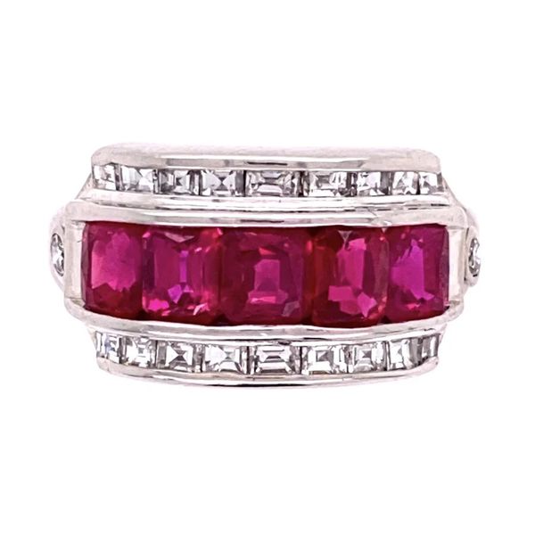 Platinum 2.07 CTW Ruby & 0.65 CTW Diamond Estate Ring Joint Venture Jewelry Cary, NC