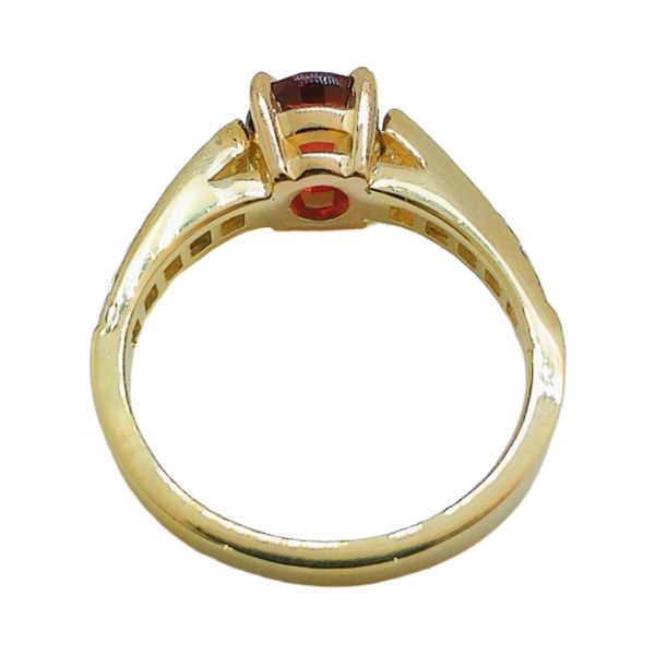 14K Yellow Gold 1.25 CT Round Garnet & Diamond Ring Image 3 Joint Venture Jewelry Cary, NC