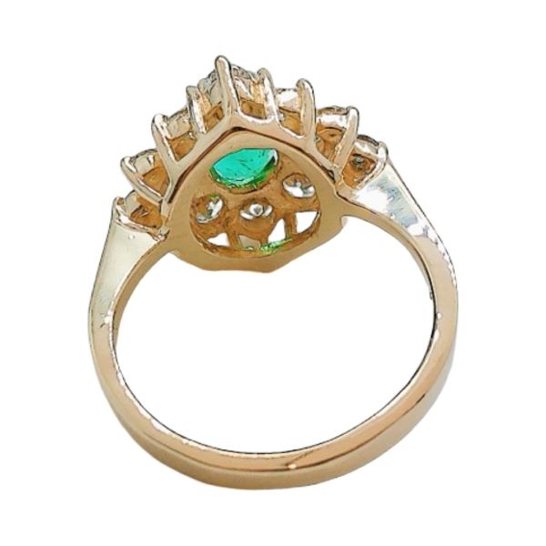 14K Yellow Gold 0.65 CT Oval Emerald & 1.00 CTW Diamond Estate Ring Image 3 Joint Venture Jewelry Cary, NC