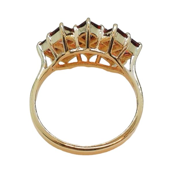 10K Yellow Gold Princess Cut Garnet Cluster Ring Image 3 Joint Venture Jewelry Cary, NC