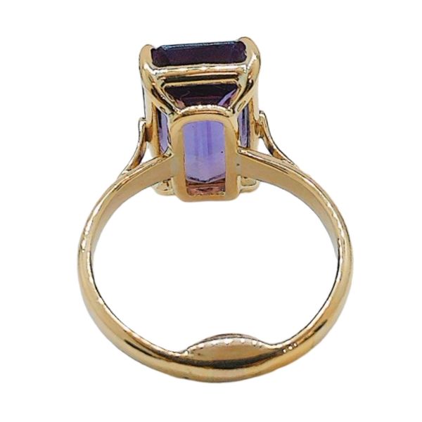 Yellow Gold 5.60ct Emerald Cut Amethyst Estate Ring Image 3 Joint Venture Jewelry Cary, NC