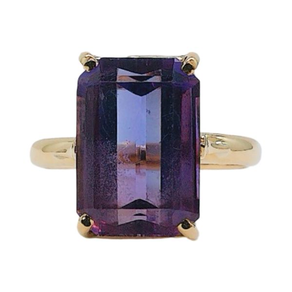 Yellow Gold 5.60ct Emerald Cut Amethyst Estate Ring Joint Venture Jewelry Cary, NC
