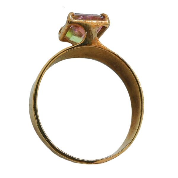 14K Yellow Gold 1.70ct Watermelon Tourmaline Estate Ring Image 3 Joint Venture Jewelry Cary, NC