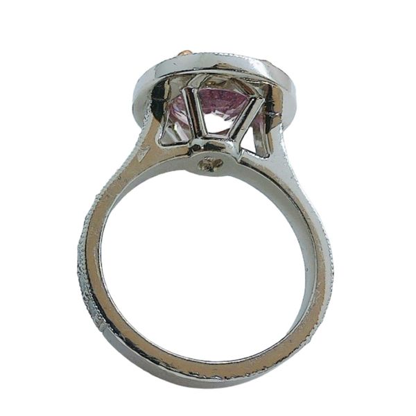 Estate Platinum & 14K Rose Gold 5.35ct Pink Spinel Diamond Halo Ring Image 3 Joint Venture Jewelry Cary, NC