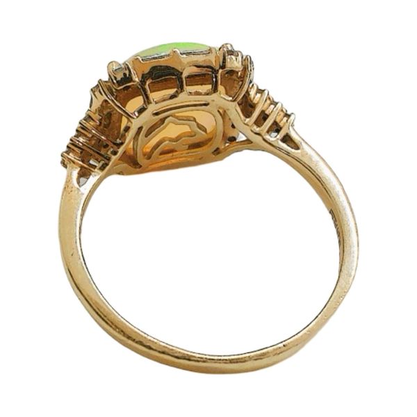 EFFY 14K Yellow Gold 2.50ct Cushion Opal & Diamond Halo Ring Image 3 Joint Venture Jewelry Cary, NC