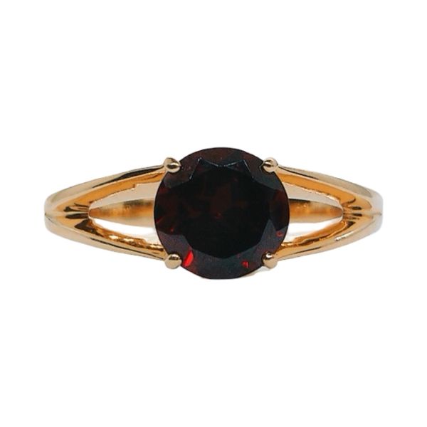 14K Rose Gold 1.50ct Round Garnet Solitaire Ring Joint Venture Jewelry Cary, NC