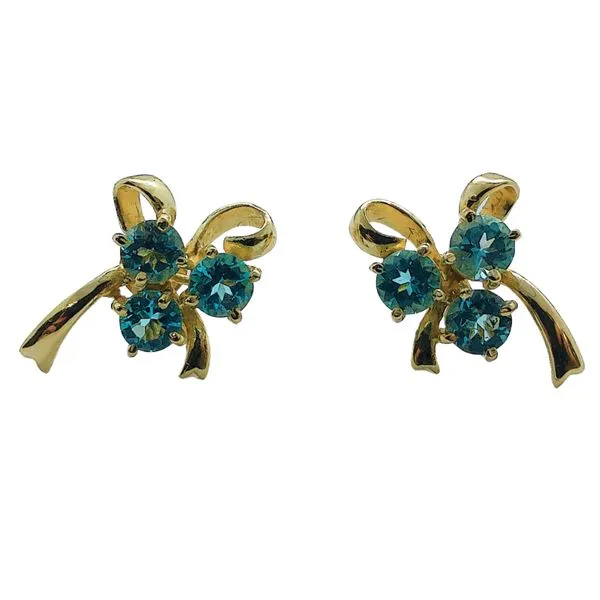 Blue Topaz Bow Earrings Joint Venture Jewelry Cary, NC