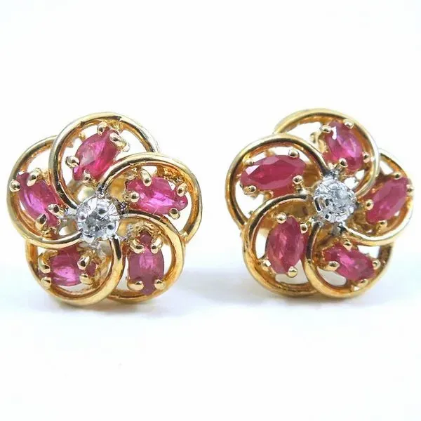 Rudy & Diamond Flower Earrings Joint Venture Jewelry Cary, NC