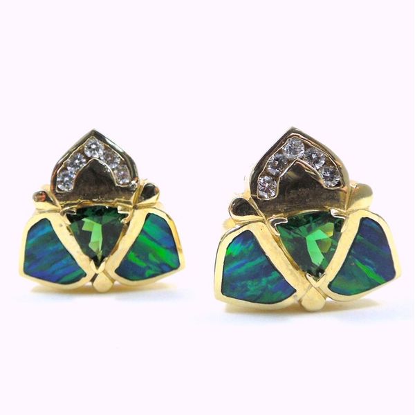 Diamond, Tourmaline & Opal Earrings Joint Venture Jewelry Cary, NC