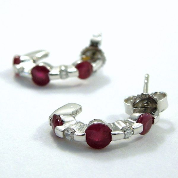 Ruby & Diamond Earrings Image 2 Joint Venture Jewelry Cary, NC