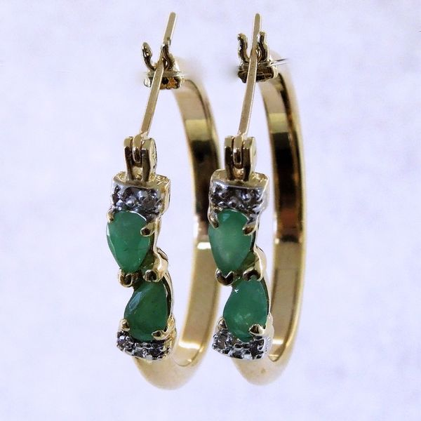 Emerald Hoop Earrings Joint Venture Jewelry Cary, NC