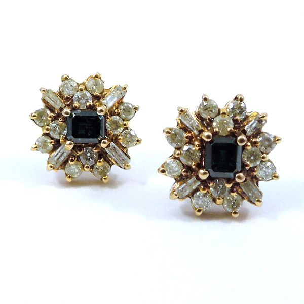 Indicolite Tourmaline and Diamond Earrings Joint Venture Jewelry Cary, NC