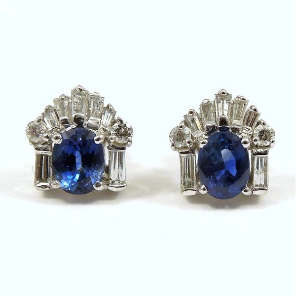 Sapphire and Diamond Earrings Joint Venture Jewelry Cary, NC