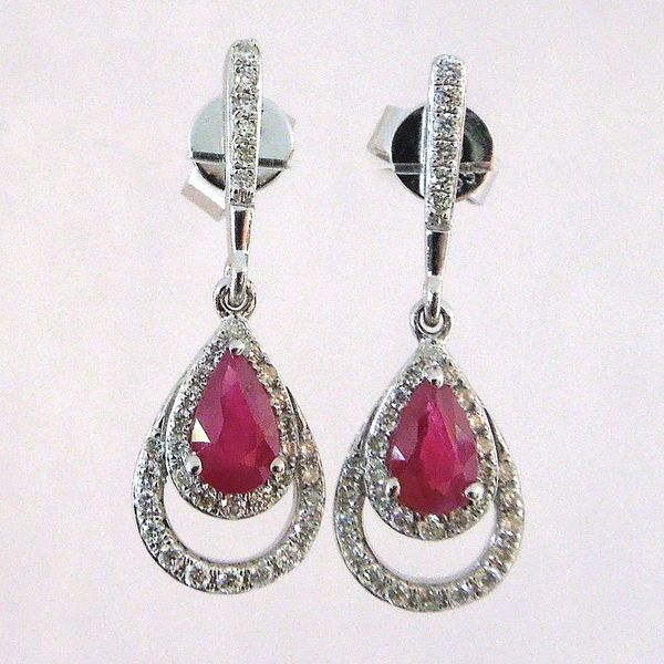 Ruby and Diamond Drop Earrings Joint Venture Jewelry Cary, NC