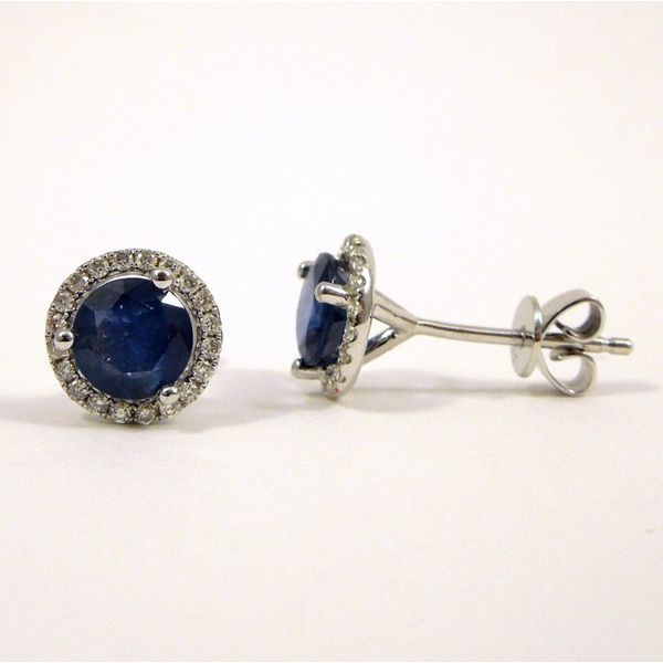 Sapphire and Diamond Stud Earrings Joint Venture Jewelry Cary, NC