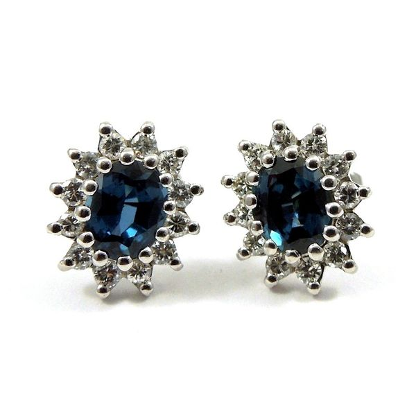 Sapphire and Diamond Earrings Image 2 Joint Venture Jewelry Cary, NC