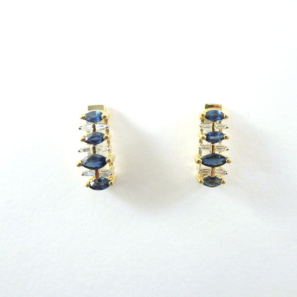 Sapphire and Diamond Earrings Joint Venture Jewelry Cary, NC