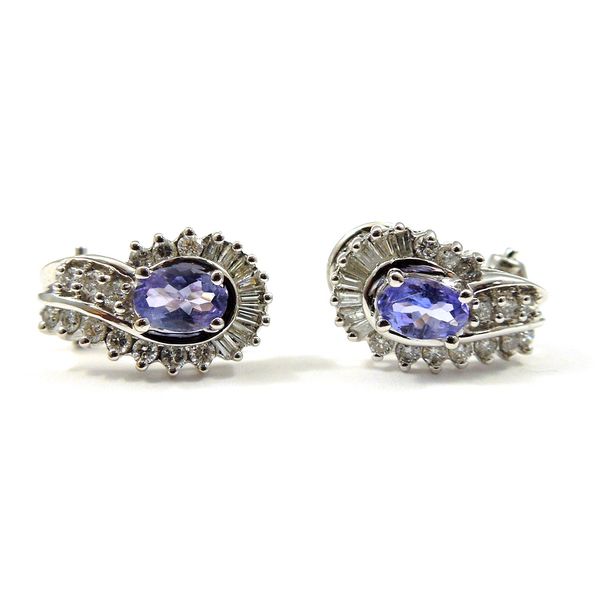 Tanzanite and Diamond Earrings Joint Venture Jewelry Cary, NC