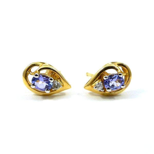 Tanzanite & Diamond Earrings Image 2 Joint Venture Jewelry Cary, NC