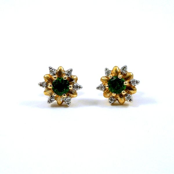 Green Tourmaline & Diamond Earrings Joint Venture Jewelry Cary, NC