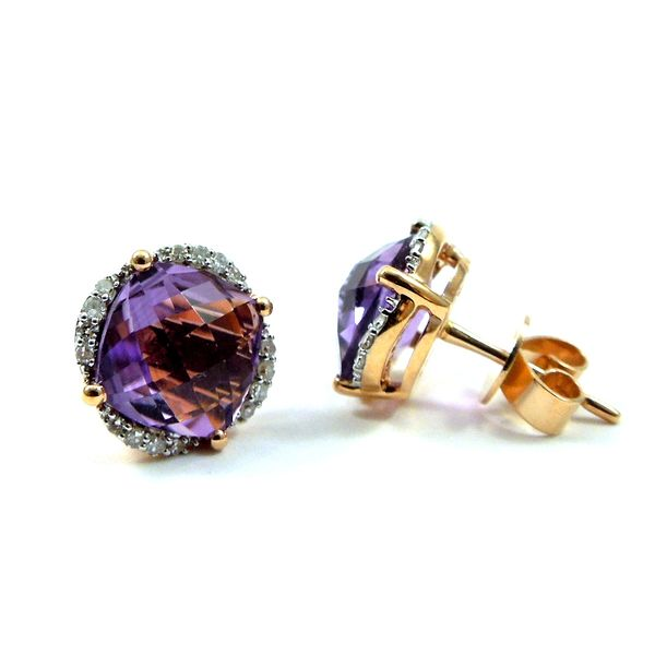 Amethyst and Diamond Earrings Image 2 Joint Venture Jewelry Cary, NC