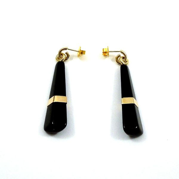Estate Onyx Drop Earrings Image 2 Joint Venture Jewelry Cary, NC