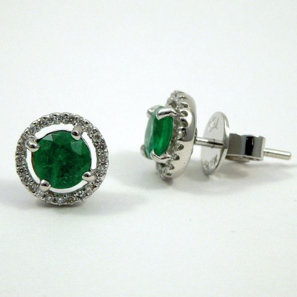 Emerald and Diamond Stud Earrings Joint Venture Jewelry Cary, NC