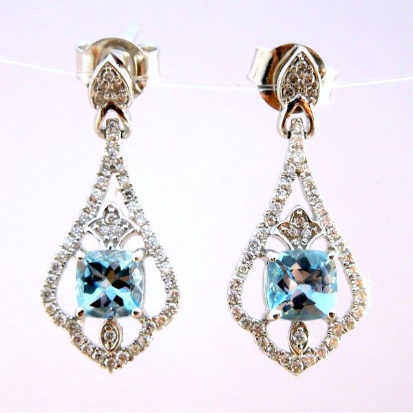 Aquamarine and Diamond Earrings Joint Venture Jewelry Cary, NC