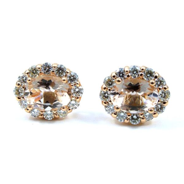Morganite and Diamond Earrings Joint Venture Jewelry Cary, NC