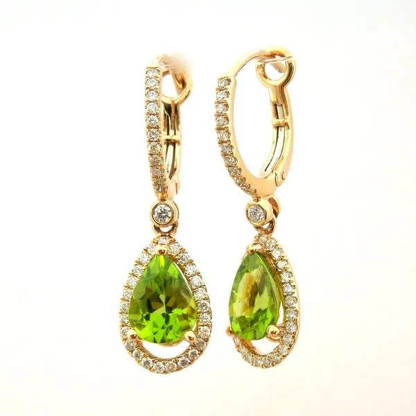 Peridot and Diamond Drop Earrings Joint Venture Jewelry Cary, NC