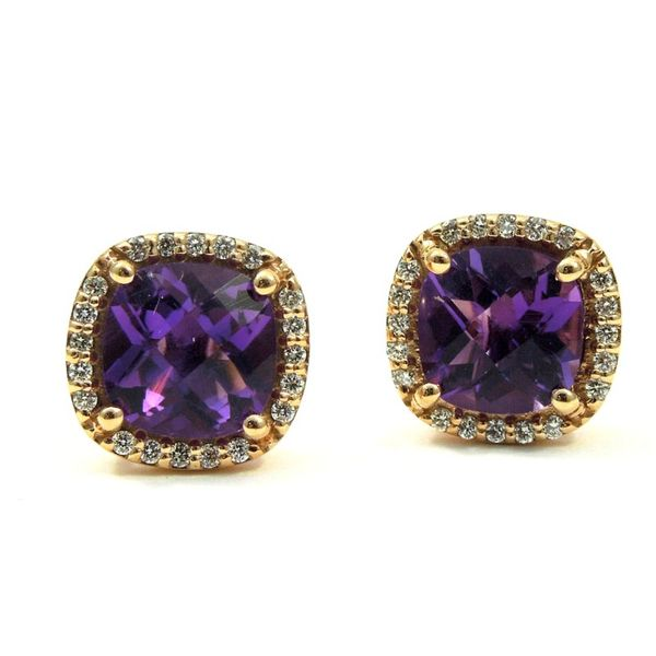 Amethyst and Diamond Stud Earrings Joint Venture Jewelry Cary, NC