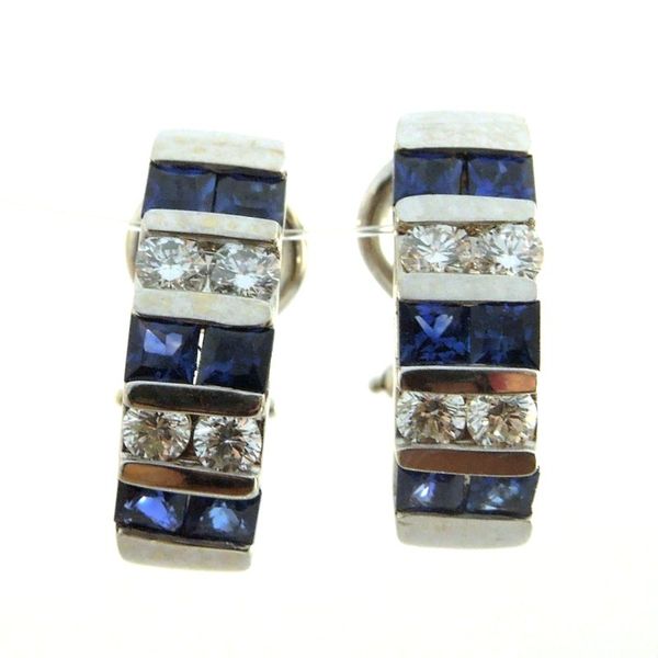 Sapphire and Diamond Earrings Joint Venture Jewelry Cary, NC