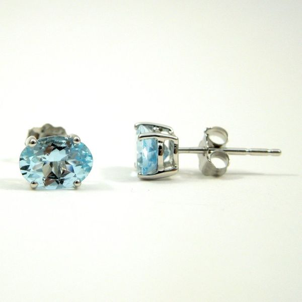 Aquamarine Stud Earrings Image 2 Joint Venture Jewelry Cary, NC