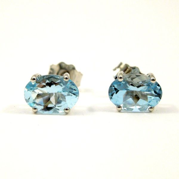 Aquamarine Stud Earrings Joint Venture Jewelry Cary, NC
