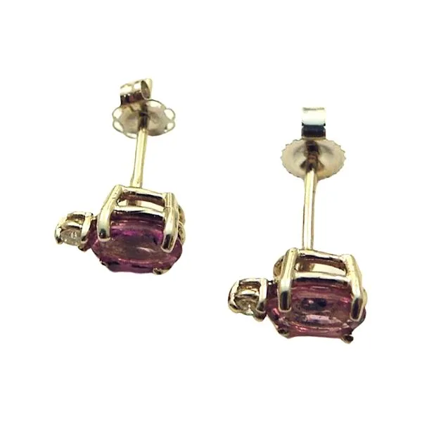 Pink Sapphire and Diamond Stud Earrings Image 2 Joint Venture Jewelry Cary, NC