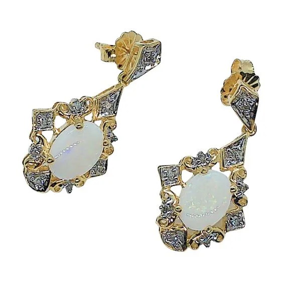Opal and Diamond Earrings Joint Venture Jewelry Cary, NC