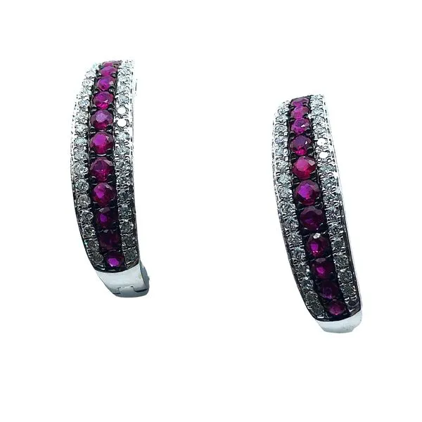 Ruby and Diamond Earrings Image 2 Joint Venture Jewelry Cary, NC