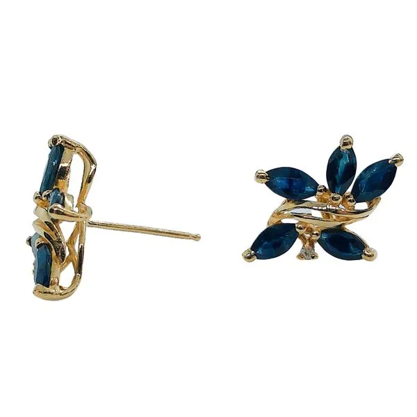 Sapphire and Diamond Earrings Image 2 Joint Venture Jewelry Cary, NC