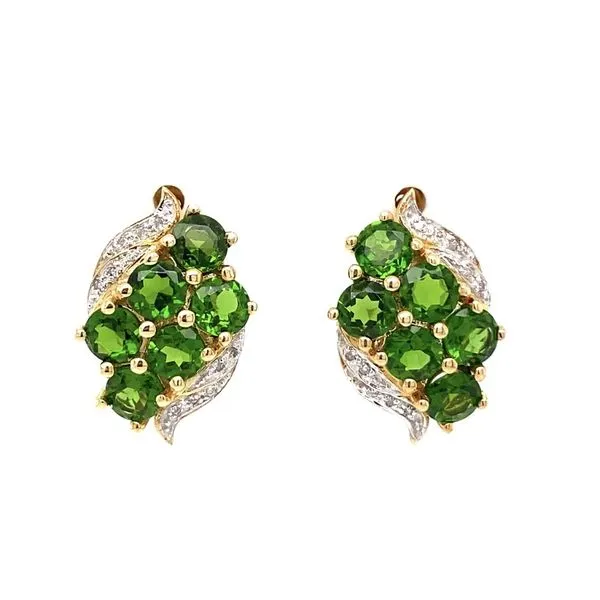 Chrome Diopside and Diamond Earrings Joint Venture Jewelry Cary, NC