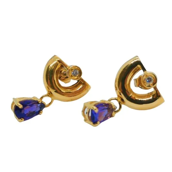 Amethyst and Diamond Dangle Earrings Joint Venture Jewelry Cary, NC